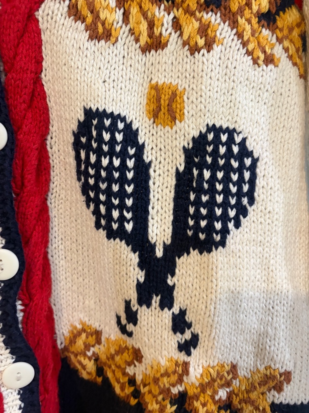 Vintage The Eagles Eye Cardigan Sweater Tennis Queen England Grannycore Grandma - Picture 3 of 6